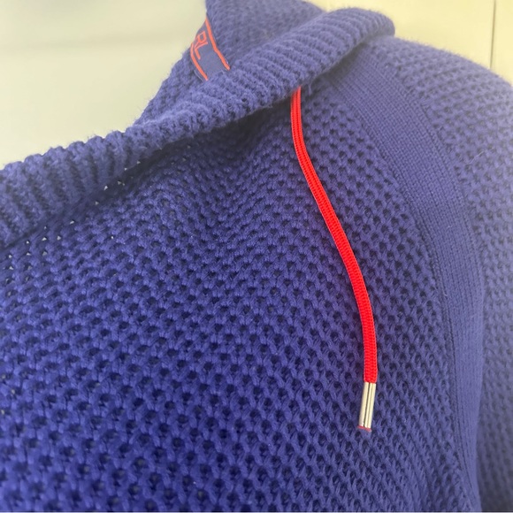 Lauren Ralph Lauren Waffle Knit 100% Cotton Hoodie Purple/Blue Size Large - Picture 8 of 16